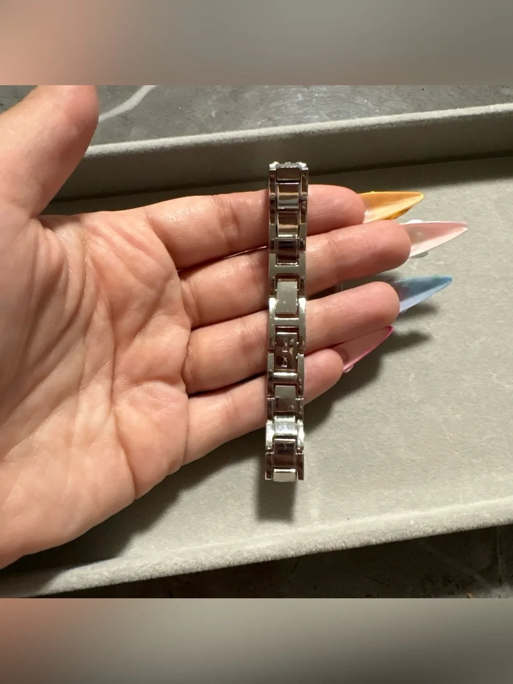 bebe Silver Crystal Accent Women's Watch